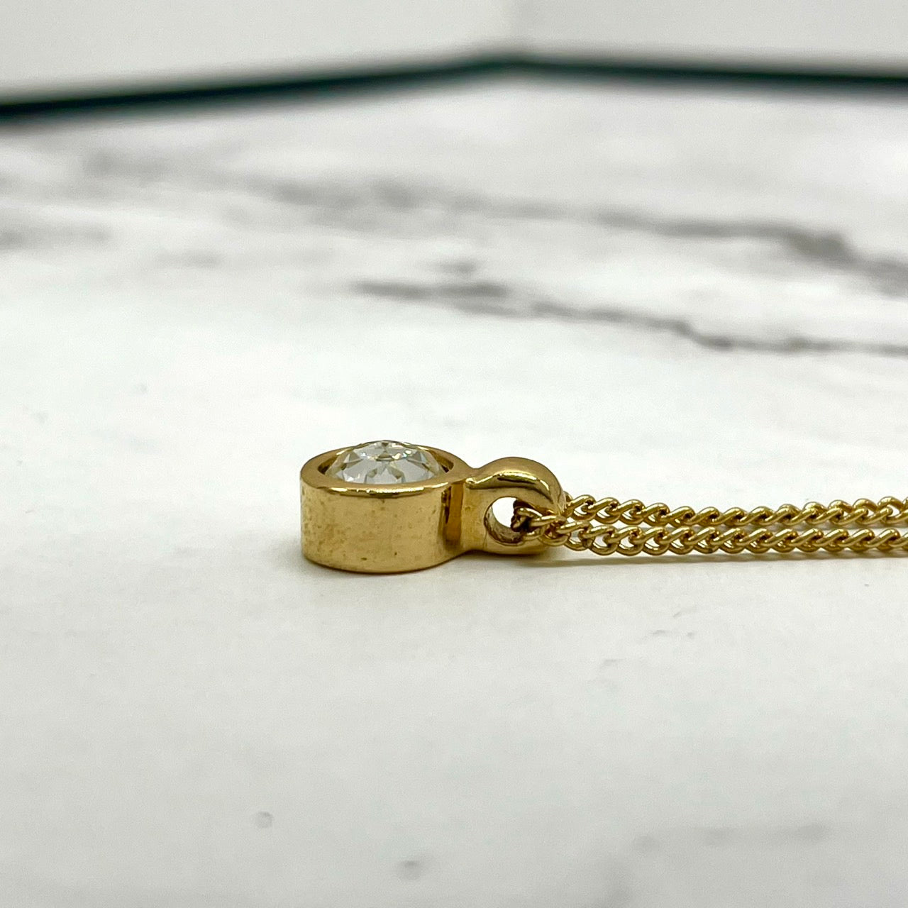 美品 Christian Dior クリスチャンディオール ネックレス クリスタルストーン ゴールドカラー アジャスター付き CDロゴ アクセサリー ヴィンテージジュエリー レディース I3