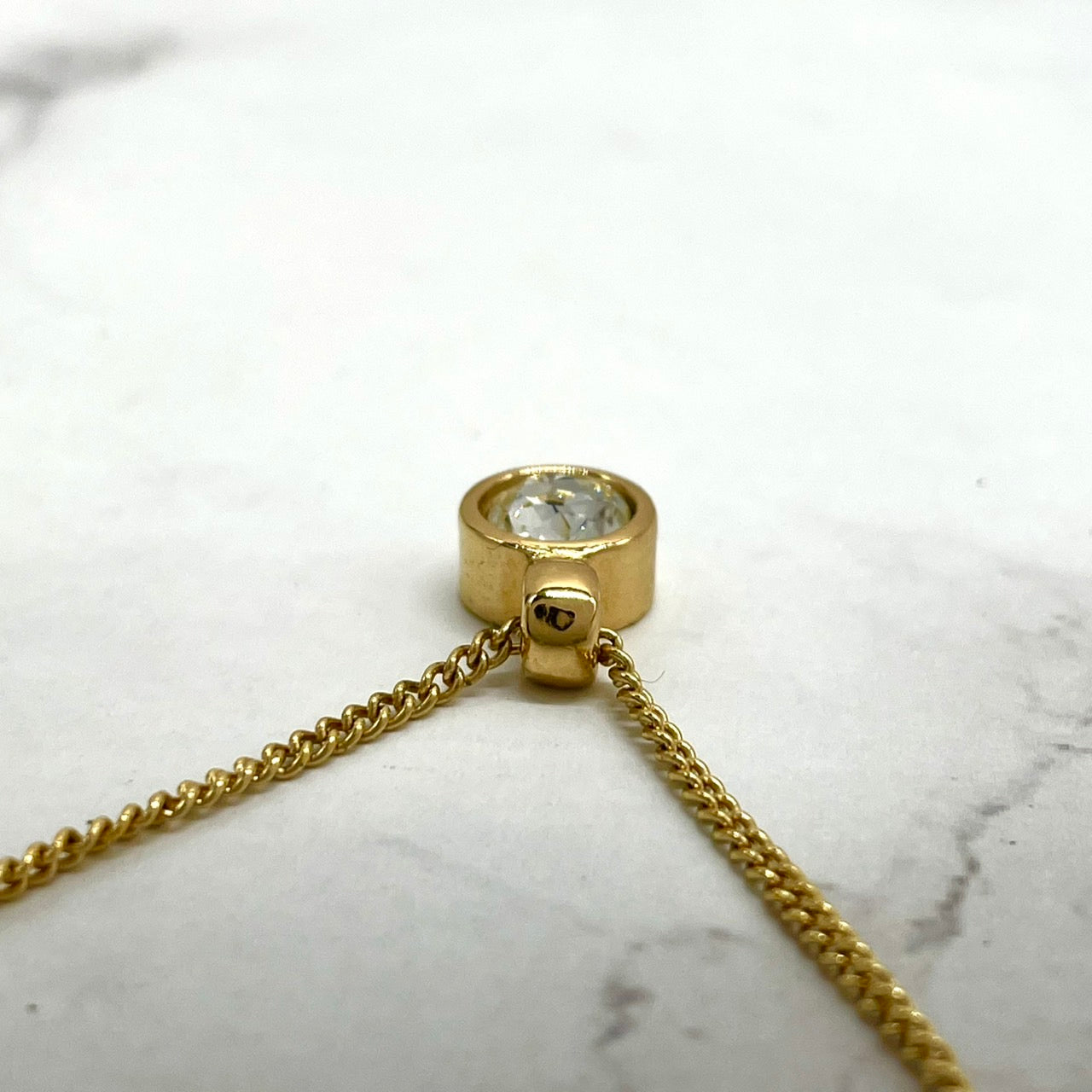 美品 Christian Dior クリスチャンディオール ネックレス クリスタルストーン ゴールドカラー アジャスター付き CDロゴ アクセサリー ヴィンテージジュエリー レディース I3