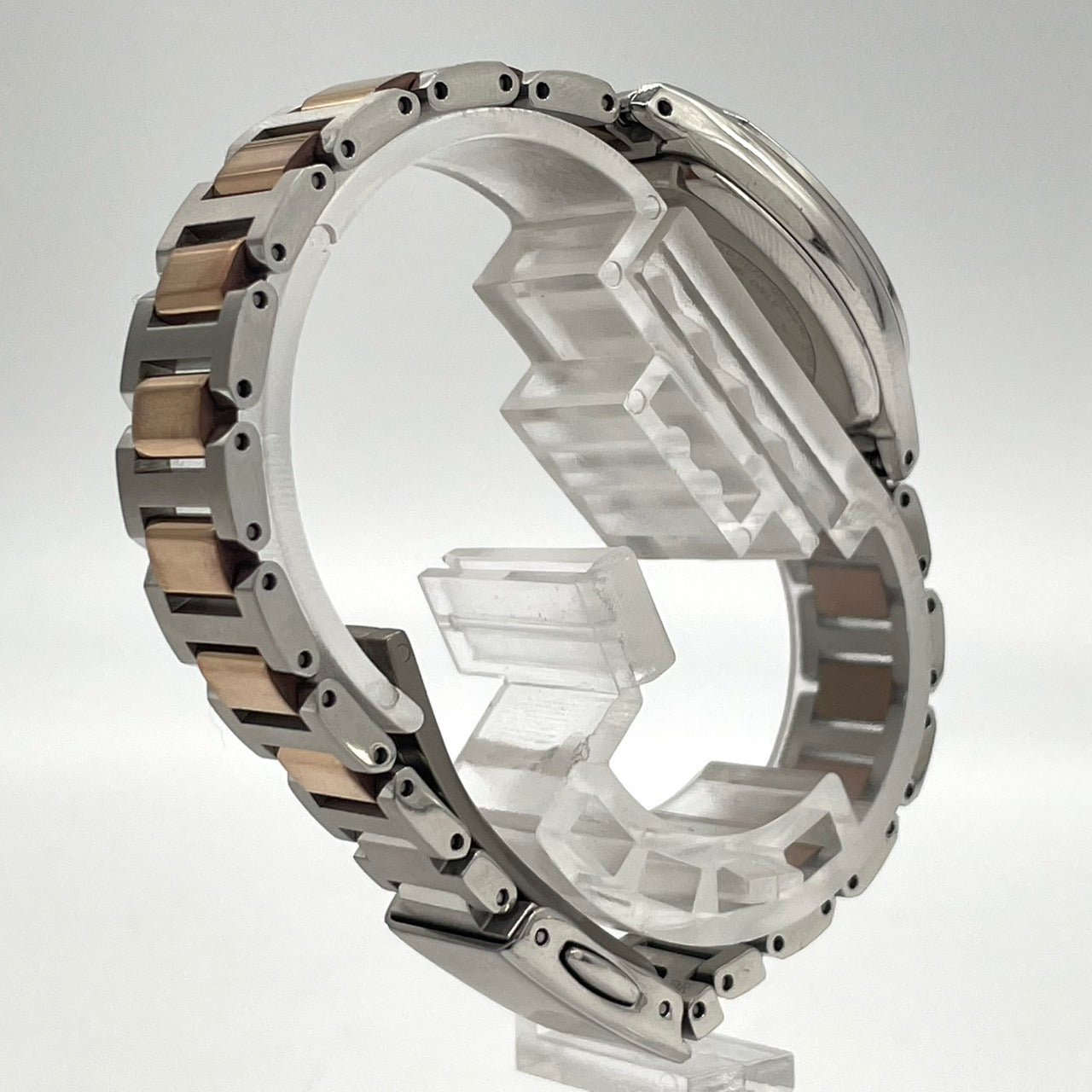 【未使用級/稼働品】シチズン クロスシー ハッピーフライト エコドライブ電波 腕時計 レディース トノー ローマ数字 デイト ピンクゴールド コンビ エレガント CITIZEN XC H058-T021234 クリーニング済 G3