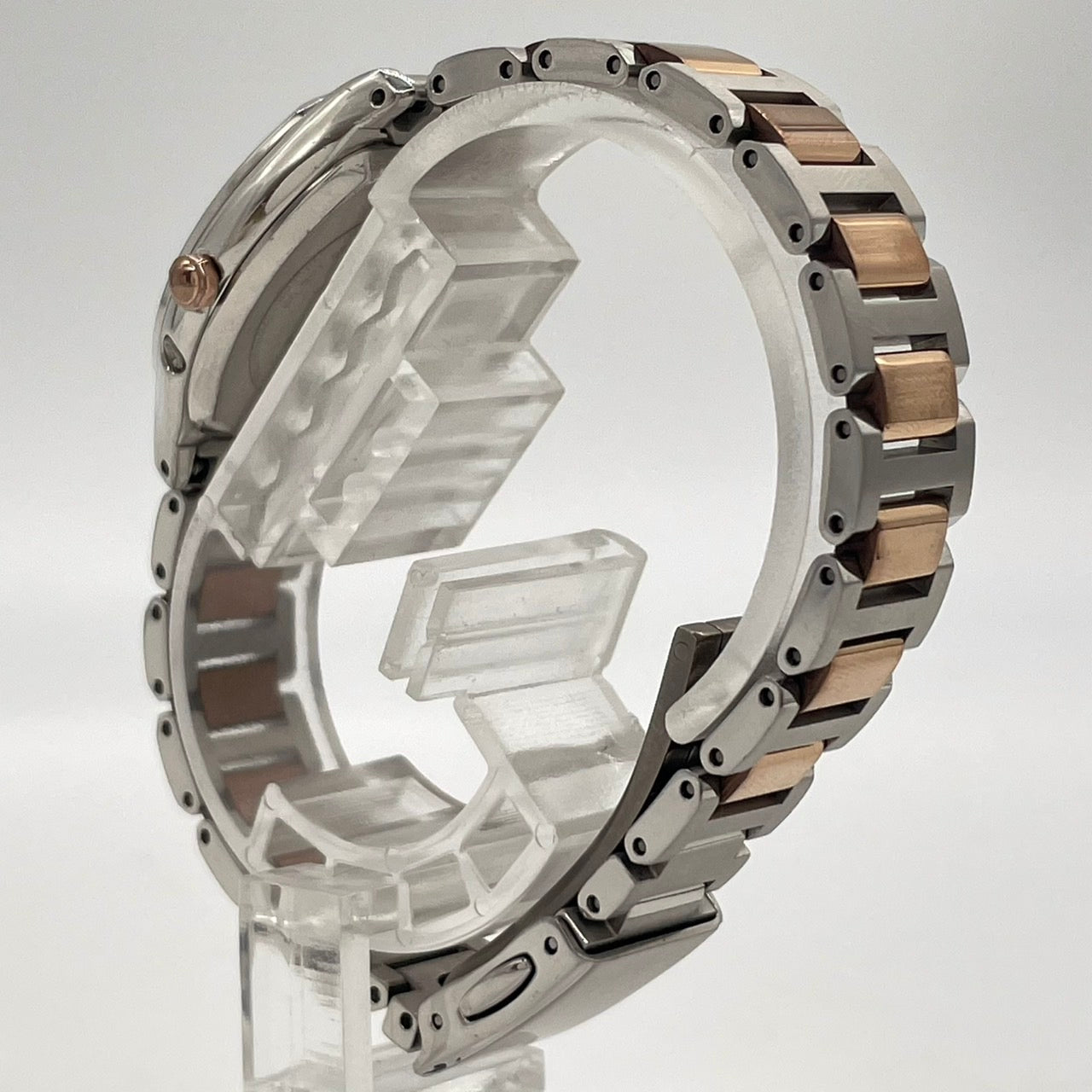 【未使用級/稼働品】シチズン クロスシー ハッピーフライト エコドライブ電波 腕時計 レディース トノー ローマ数字 デイト ピンクゴールド コンビ エレガント CITIZEN XC H058-T021234 クリーニング済 G3