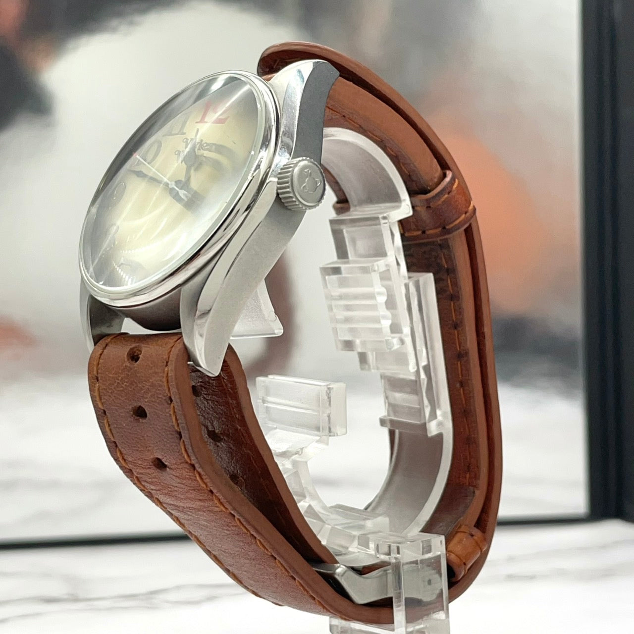 電池交換済/稼働ヴィヴィアンウエストウッド 腕時計 メンズ ゴールド文字盤 レザーベルト ブラウン オーブ アナログ クオーツ クラシック ヴィンテージ Vivienne Westwood VV012TN ヘリテージ G3