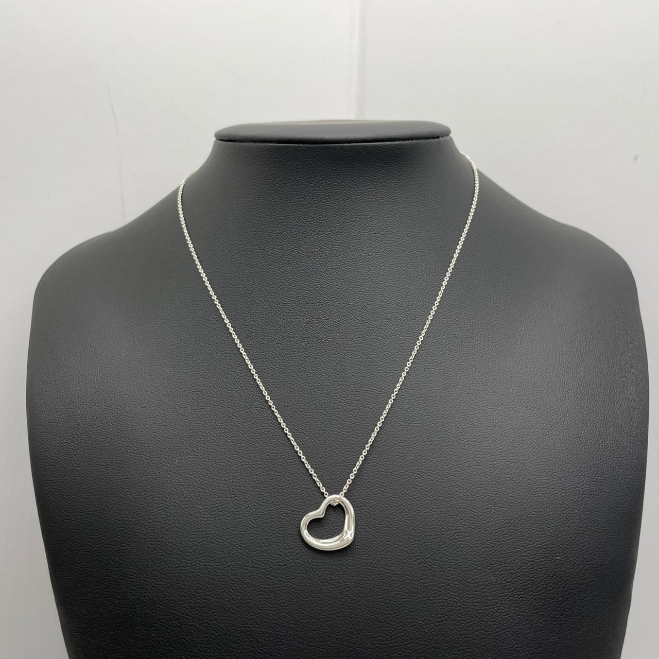 美品 TIFFANY & Co. ティファニー ネックレス オープンハート エルサ・ペレッティ SV925 シルバー ヴィンテージ ペンダント ジュエリー アクセサリー レディース I1