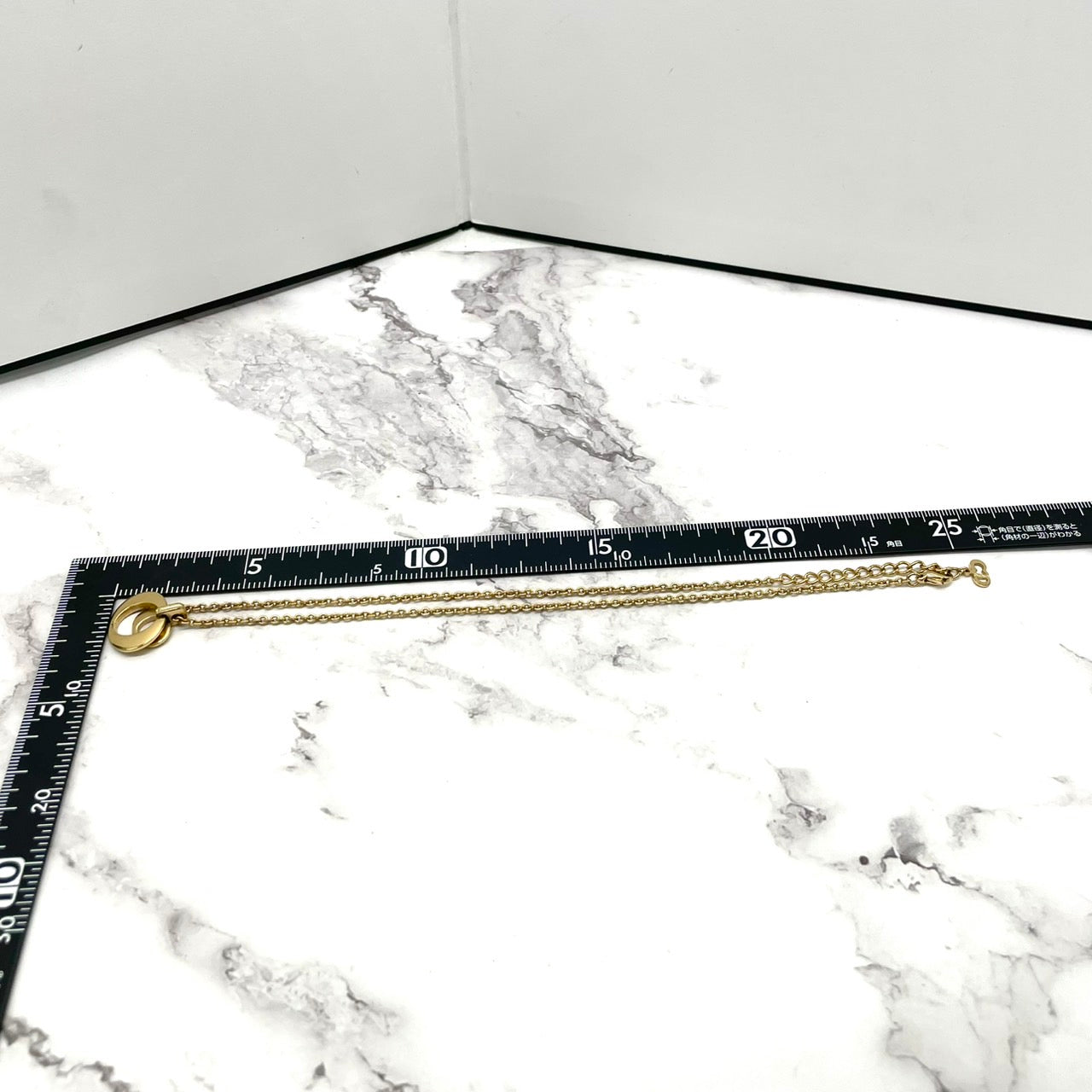 美品 Christian Dior クリスチャンディオール ヴィンテージ ネックレス ダブルサークル CDロゴ アジャスター ペンダント ゴールドカラー アクセサリー ジュエリー レディース I1