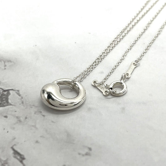 美品 TIFFANY & Co. ティファニー ネックレス エターナルサークル エルサ・ペレッティ SV925 シルバー ヴィンテージ ジュエリー アクセサリー ペンダント レディース I1