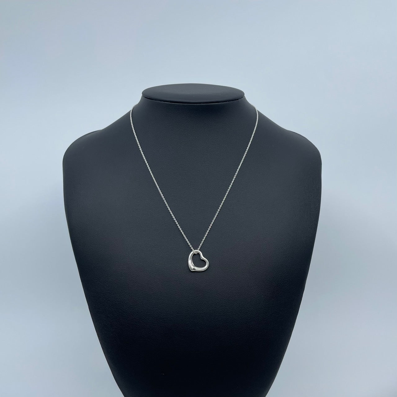 極美品 TIFFANY & Co. ティファニー ネックレス オープンハート エルサ・ペレッティ SV925 シルバー ヴィンテージ ペンダント ジュエリー アクセサリー レディース I1