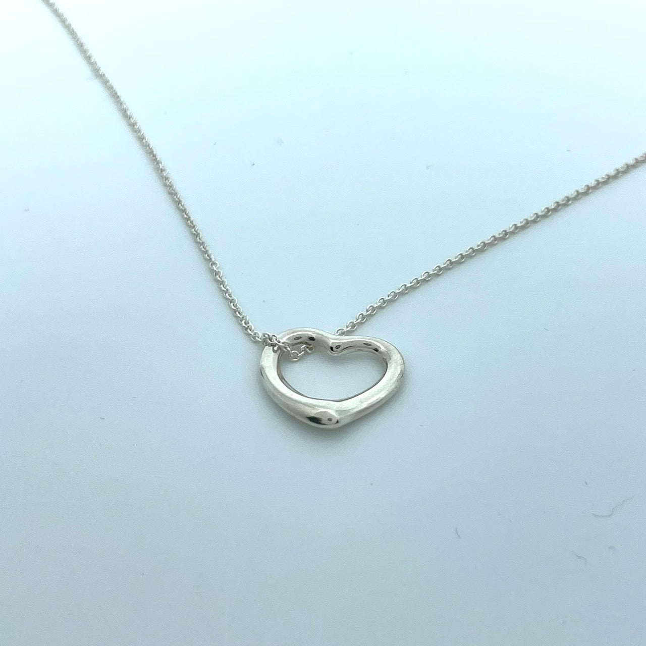 極美品 TIFFANY & Co. ティファニー ネックレス オープンハート エルサ・ペレッティ SV925 シルバー ヴィンテージ ペンダント ジュエリー アクセサリー レディース I1