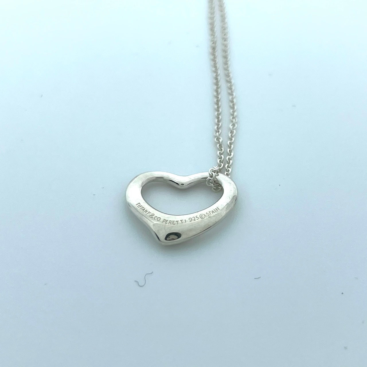 極美品 TIFFANY & Co. ティファニー ネックレス オープンハート エルサ・ペレッティ SV925 シルバー ヴィンテージ ペンダント ジュエリー アクセサリー レディース I1