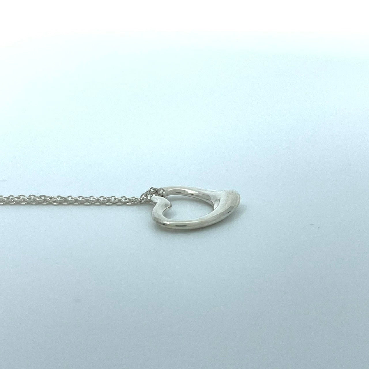 極美品 TIFFANY & Co. ティファニー ネックレス オープンハート エルサ・ペレッティ SV925 シルバー ヴィンテージ ペンダント ジュエリー アクセサリー レディース I1