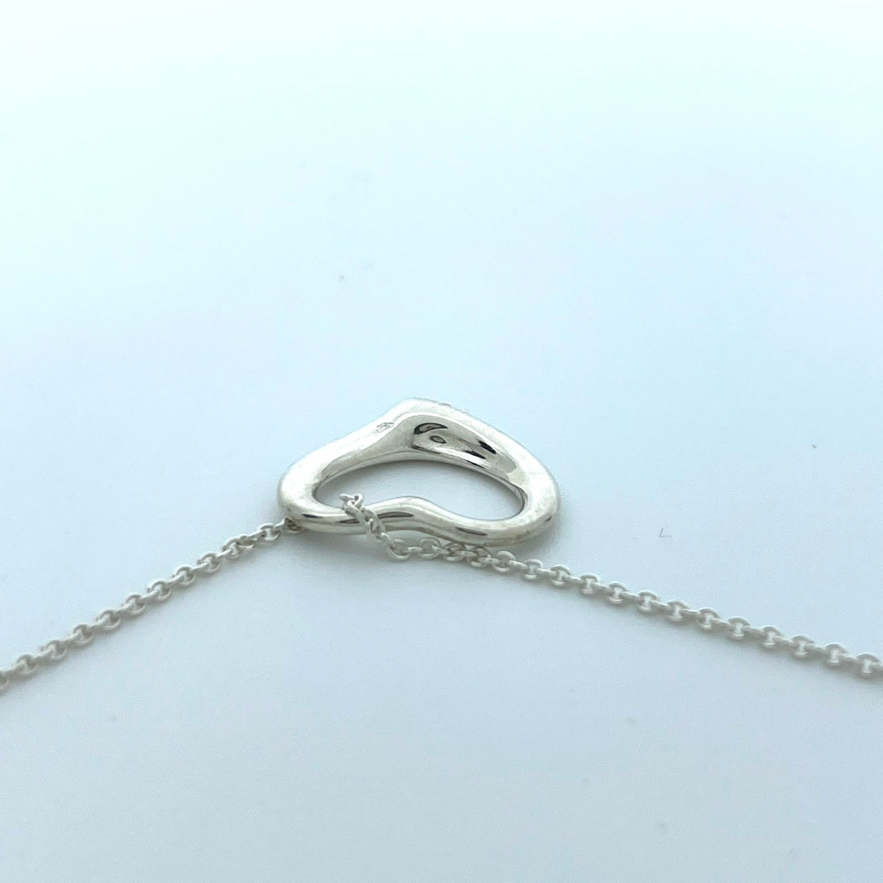 極美品 TIFFANY & Co. ティファニー ネックレス オープンハート エルサ・ペレッティ SV925 シルバー ヴィンテージ ペンダント ジュエリー アクセサリー レディース I1