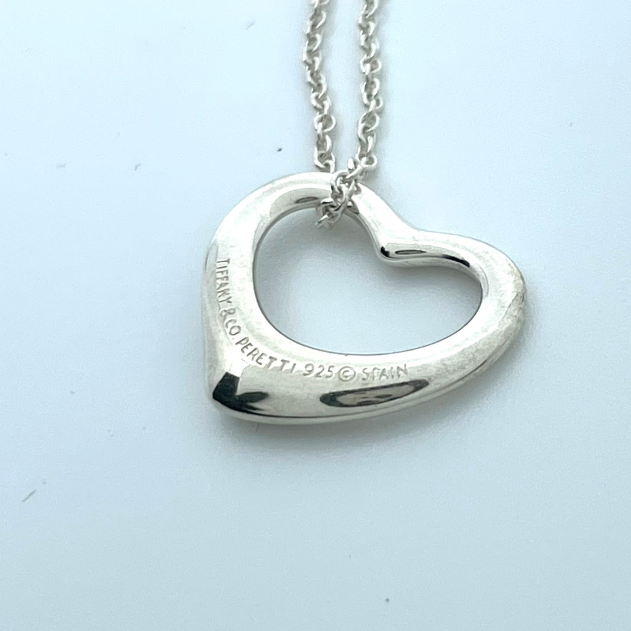 極美品 TIFFANY & Co. ティファニー ネックレス オープンハート エルサ・ペレッティ SV925 シルバー ヴィンテージ ペンダント ジュエリー アクセサリー レディース I1