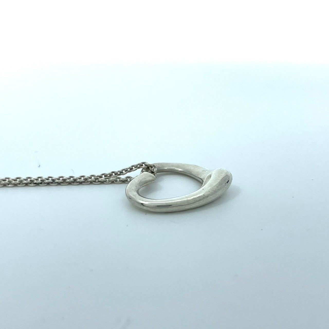 美品 TIFFANY & Co. ティファニー ネックレス オープンハート エルサ・ペレッティ シルバー SV925 ペンダント ヴィンテージ ジュエリー アクセサリー レディース I1