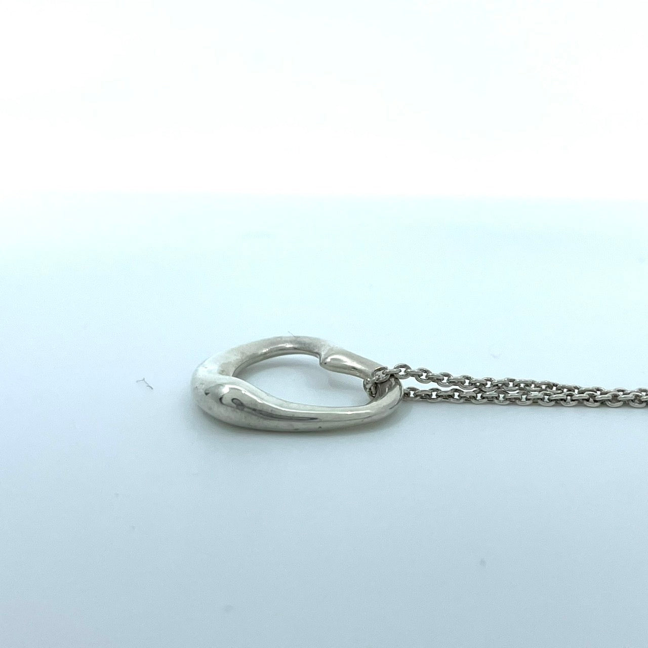 美品 TIFFANY & Co. ティファニー ネックレス オープンハート エルサ・ペレッティ シルバー SV925 ペンダント ヴィンテージ ジュエリー アクセサリー レディース I1