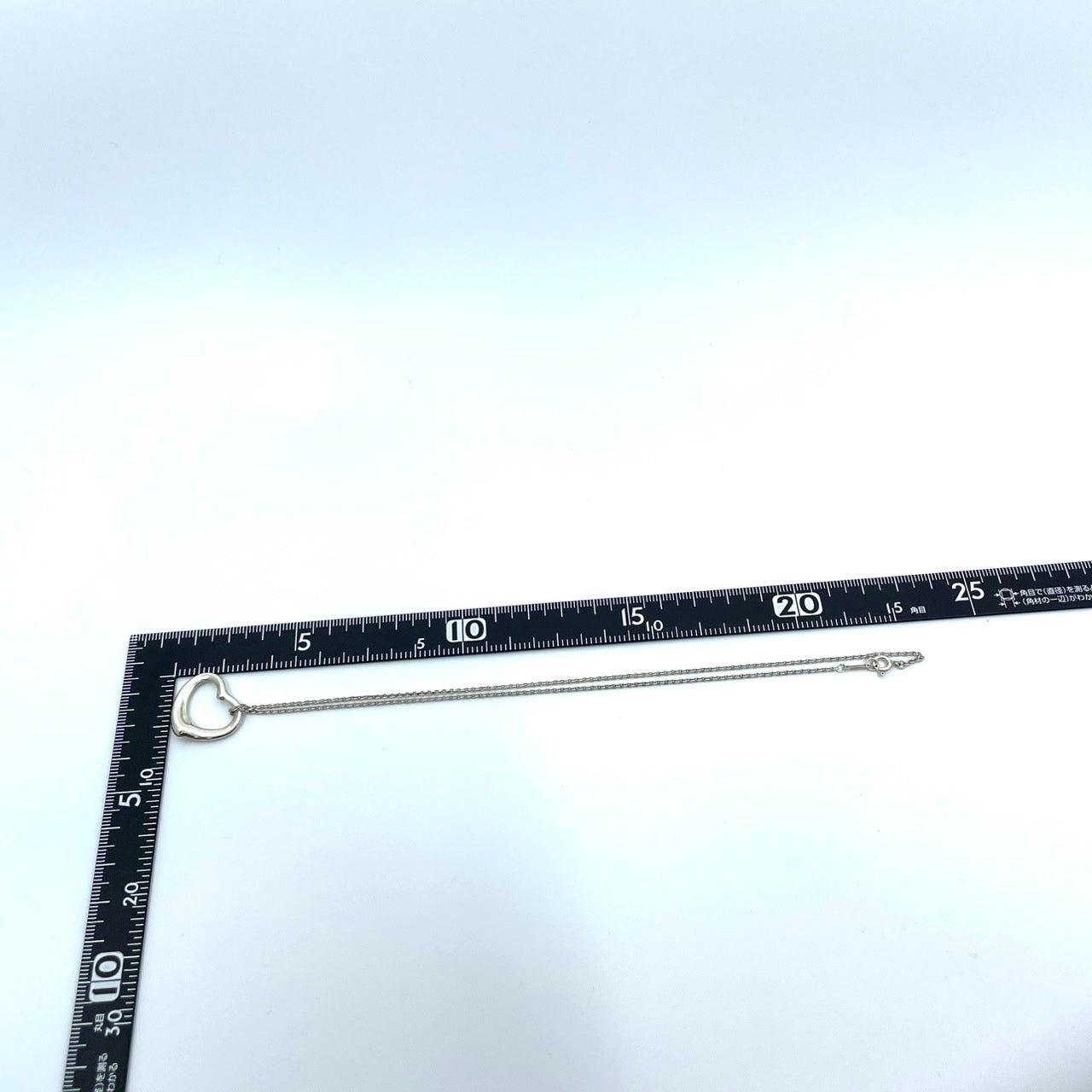 美品 TIFFANY & Co. ティファニー ネックレス オープンハート エルサ・ペレッティ シルバー SV925 ペンダント ヴィンテージ ジュエリー アクセサリー レディース I1