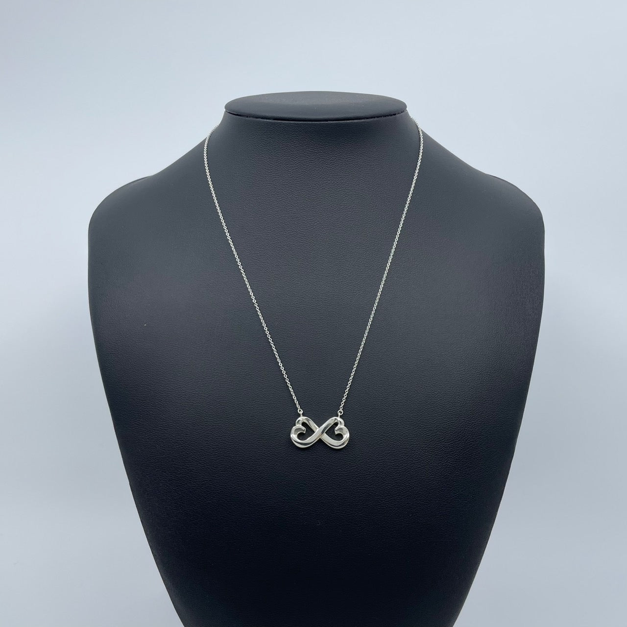 美品 TIFFANY & Co. ティファニー ネックレス ダブルラヴィングハート ダブルラビングハート エルサ・ペレッティ シルバー SV925 ペンダント ヴィンテージ ジュエリー アクセサリー レディース I1