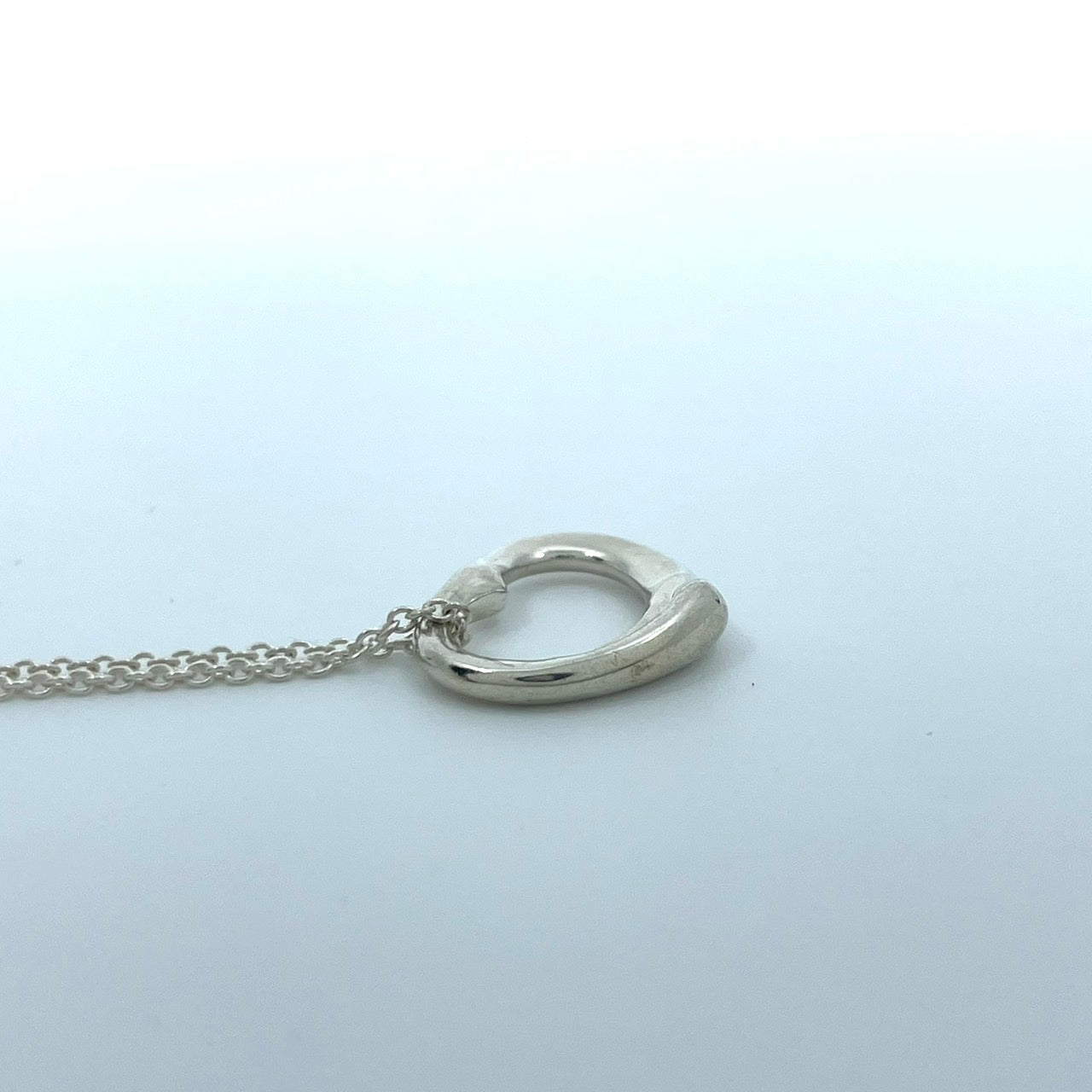 美品 TIFFANY & Co. ティファニー ネックレス オープンハート エルサ・ペレッティ シルバー SV925 ペンダント ヴィンテージ ジュエリー アクセサリー レディース I1