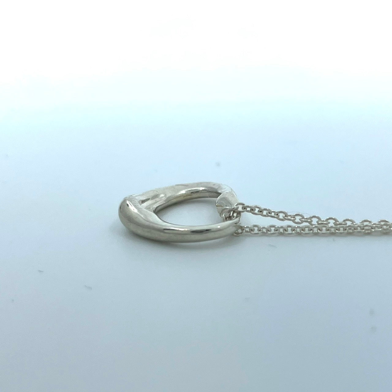 美品 TIFFANY & Co. ティファニー ネックレス オープンハート エルサ・ペレッティ シルバー SV925 ペンダント ヴィンテージ ジュエリー アクセサリー レディース I1