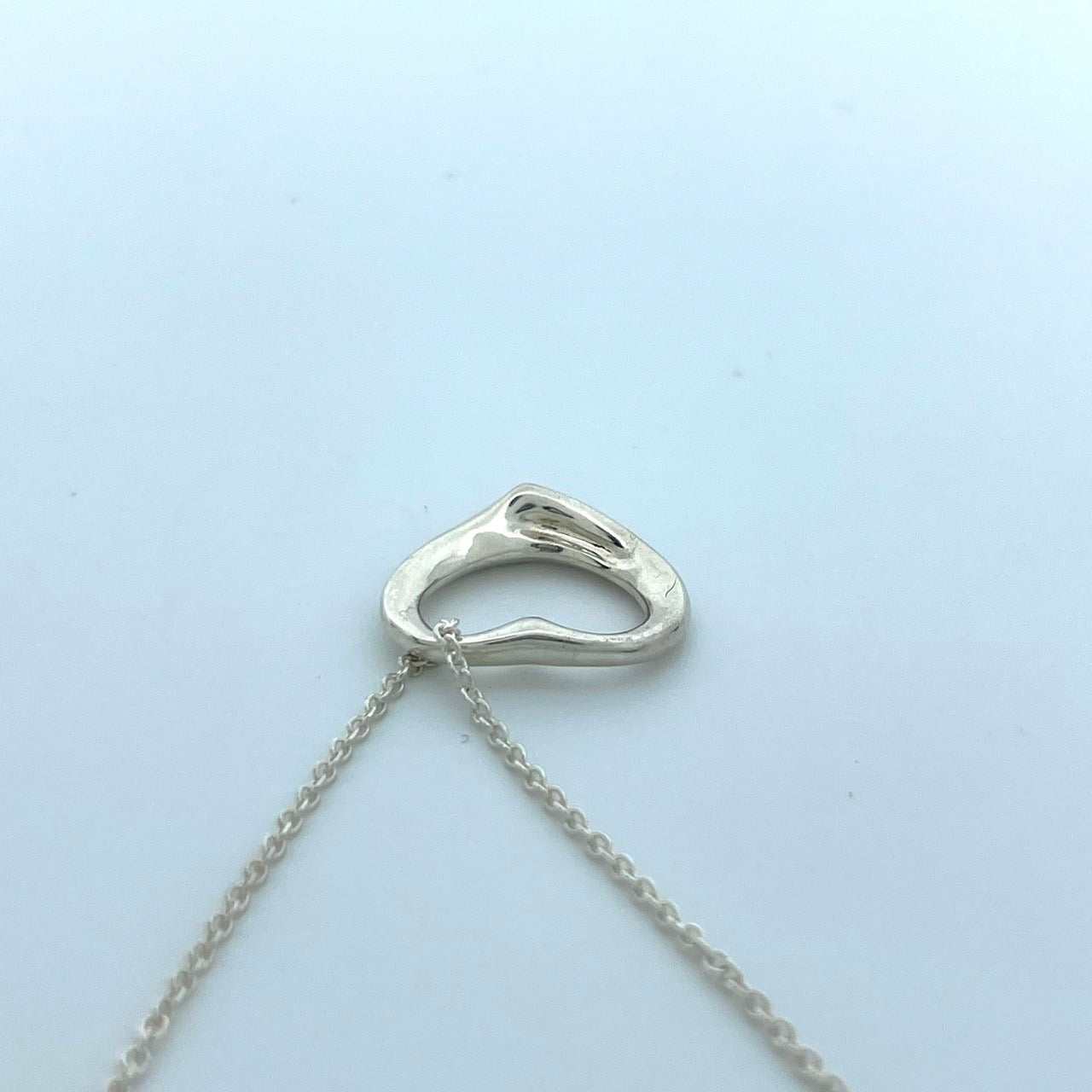 美品 TIFFANY & Co. ティファニー ネックレス オープンハート エルサ・ペレッティ シルバー SV925 ペンダント ヴィンテージ ジュエリー アクセサリー レディース I1