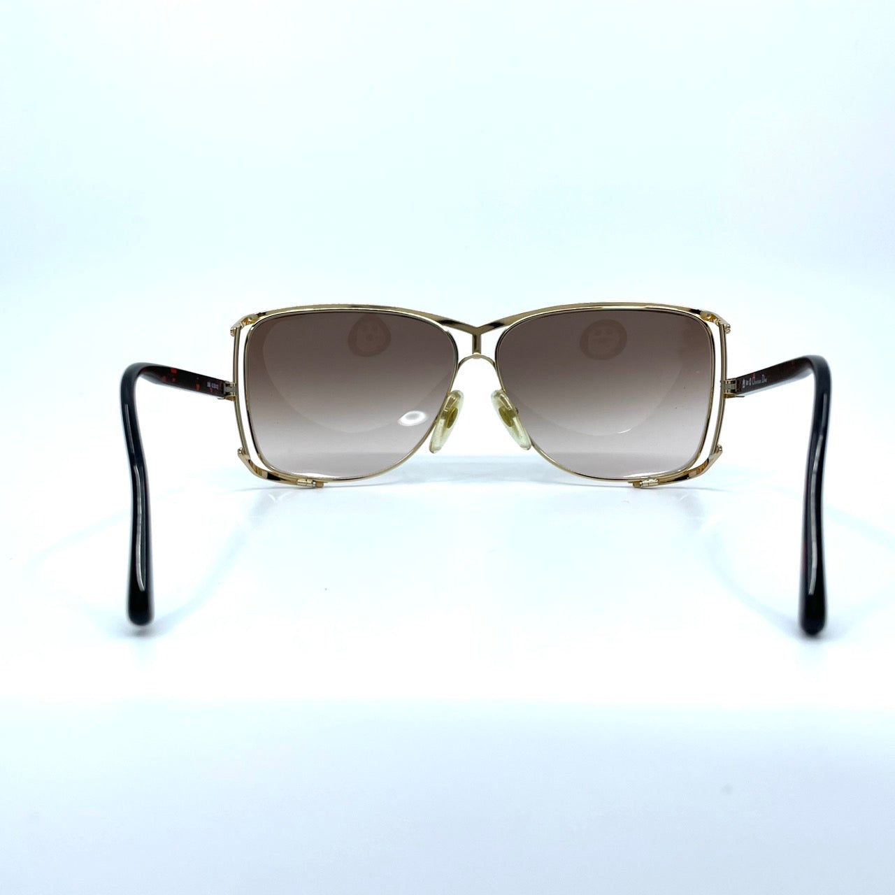 美品 Christian Dior クリスチャンディオール サングラス CDロゴ ゴールド ブラック×ブラウン べっ甲柄 メンズ レディース ヴィンテージ H2