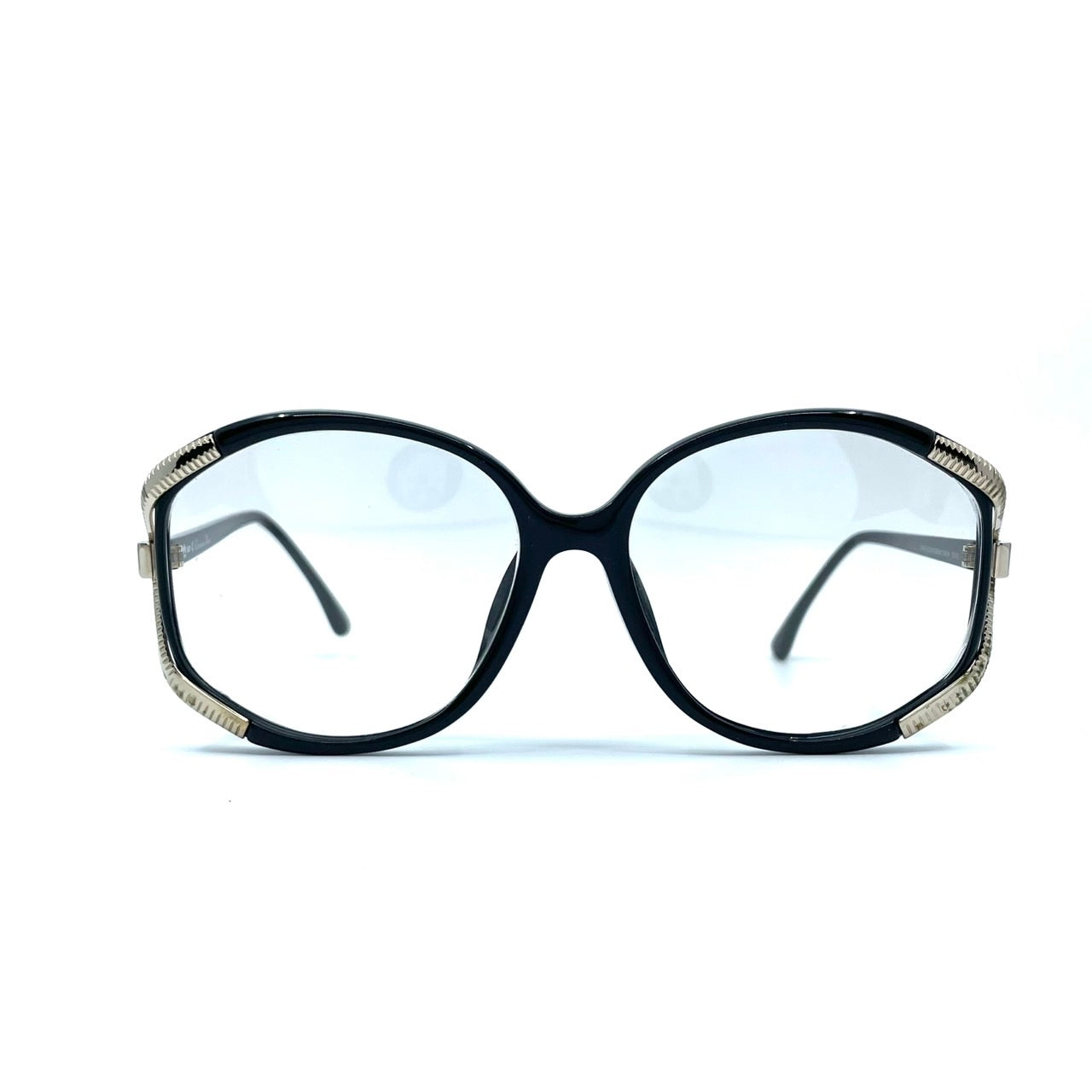 Christian Dior クリスチャンディオール メガネ CDロゴ 黒 ブラック ゴールド金具 メンズ レディース ヴィンテージ フレーム 伊達メガネ H2