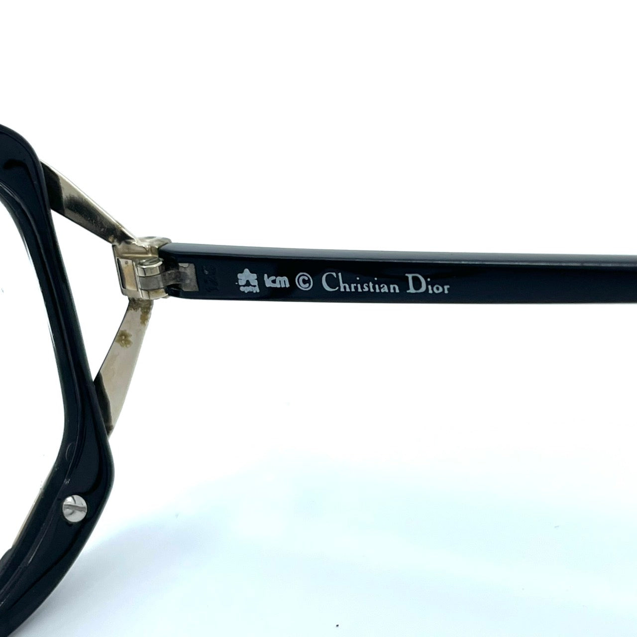 Christian Dior クリスチャンディオール メガネ CDロゴ 黒 ブラック ゴールド金具 メンズ レディース ヴィンテージ フレーム 伊達メガネ H2