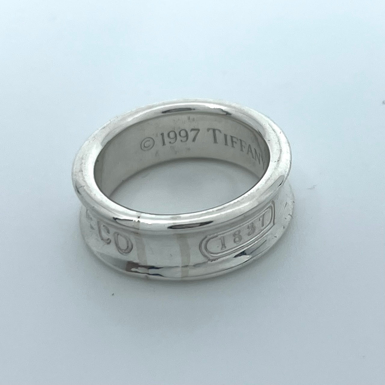 美品 TIFFANY & Co. ティファニー 1837 ミディアムリング 9号（USAサイズ6） シルバー SV925 ヴィンテージ レディース ジュエリー アクセサリー I6