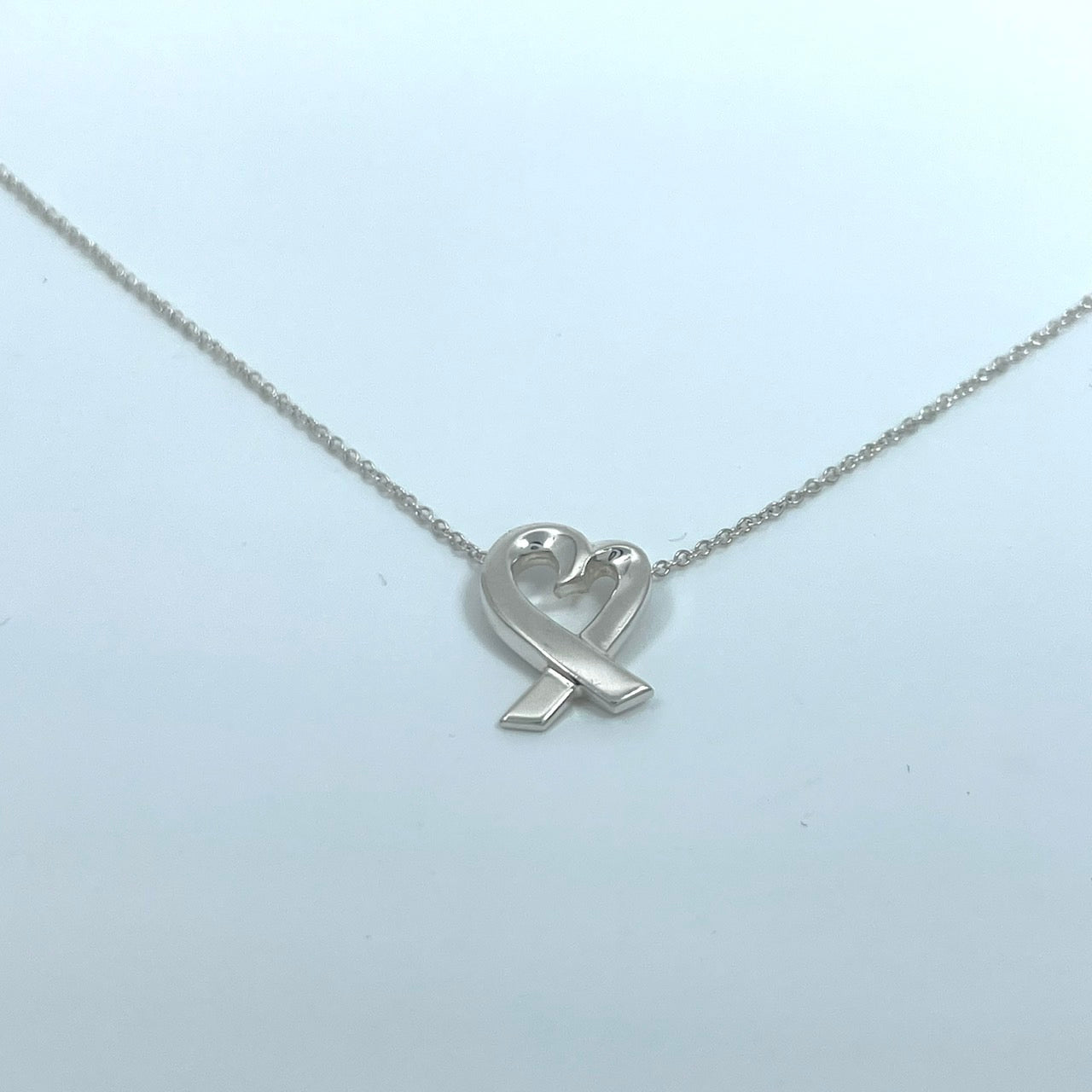 美品 TIFFANY & Co. ティファニー ネックレス ラヴィングハート ラビングハート パロマ・ピカソ シルバー SV925 ペンダント ヴィンテージ レディース I6