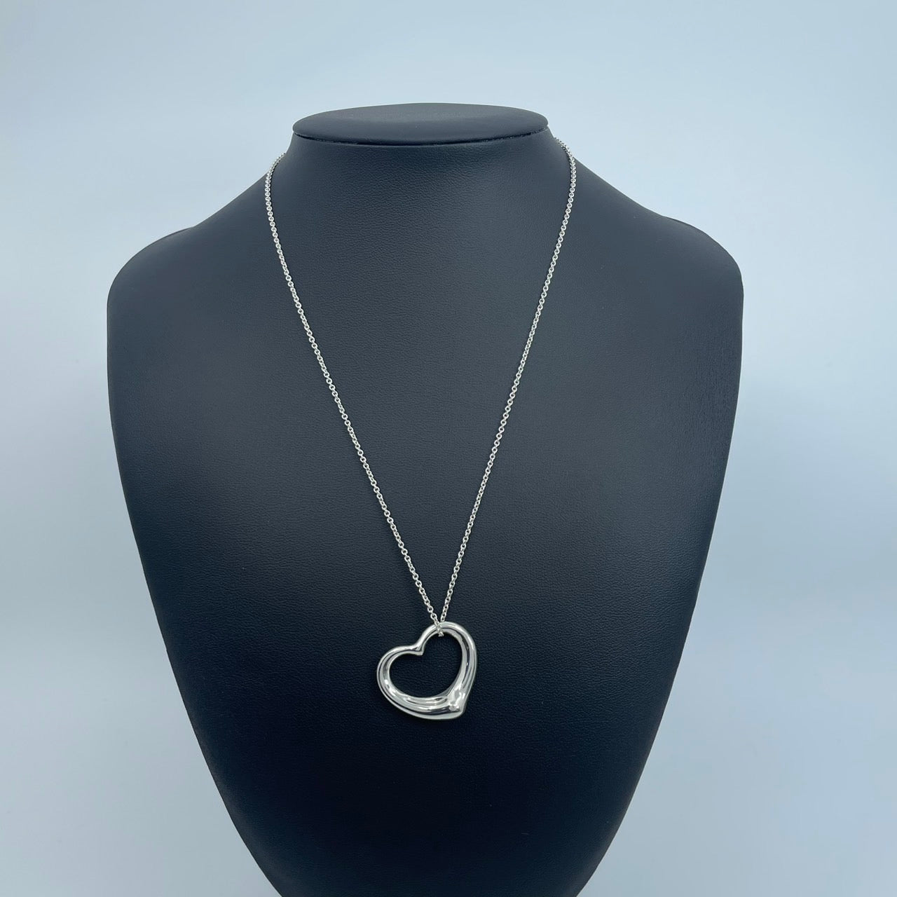 美品 TIFFANY & Co. ティファニー ネックレス オープンハート エルサ・ペレッティ シルバー SV925 ペンダント ヴィンテージ レディース I6