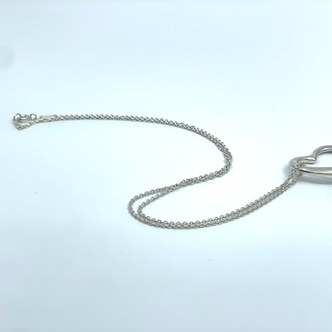 美品 TIFFANY & Co. ティファニー ネックレス オープンハート エルサ・ペレッティ シルバー SV925 ペンダント ヴィンテージ レディース I6