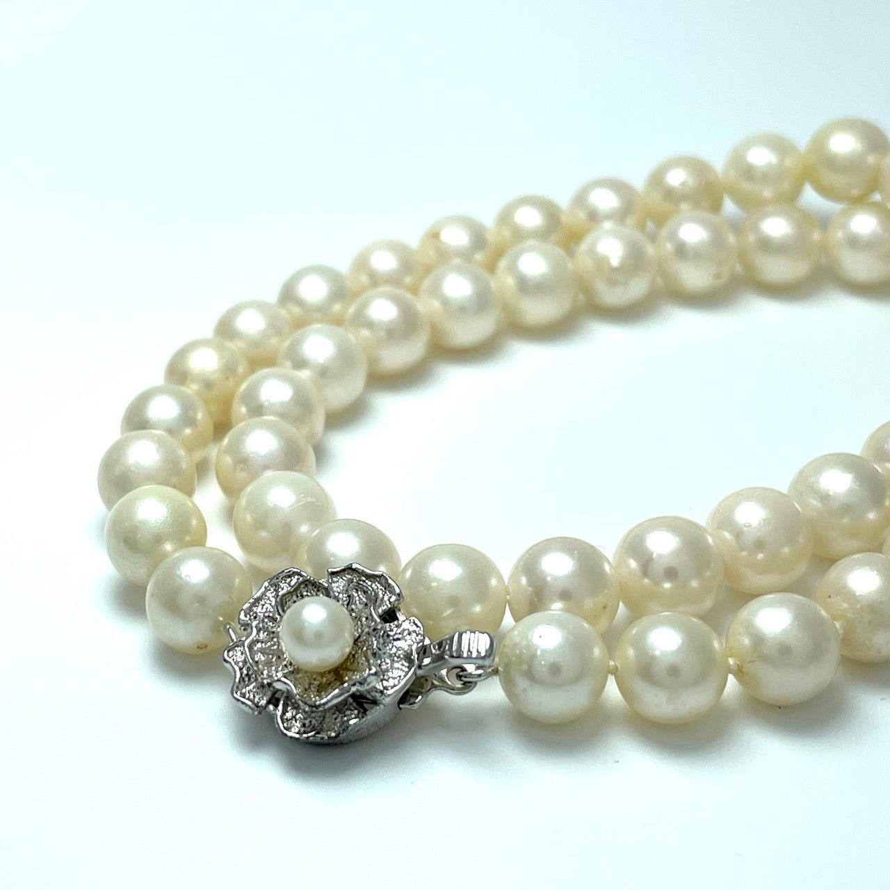 本真珠 アコヤ真珠 養殖真珠 ネックレス シルバー留め具刻印 7.9mm-8.3mm 全長約45cm ホワイト 白 パール 冠婚葬祭 フォーマル i5