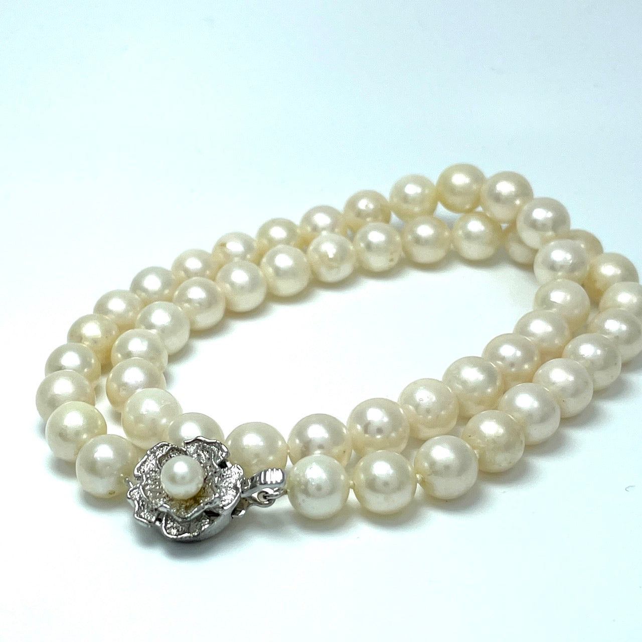 本真珠 アコヤ真珠 養殖真珠 ネックレス シルバー留め具刻印 7.9mm-8.3mm 全長約45cm ホワイト 白 パール 冠婚葬祭 フォーマル i5