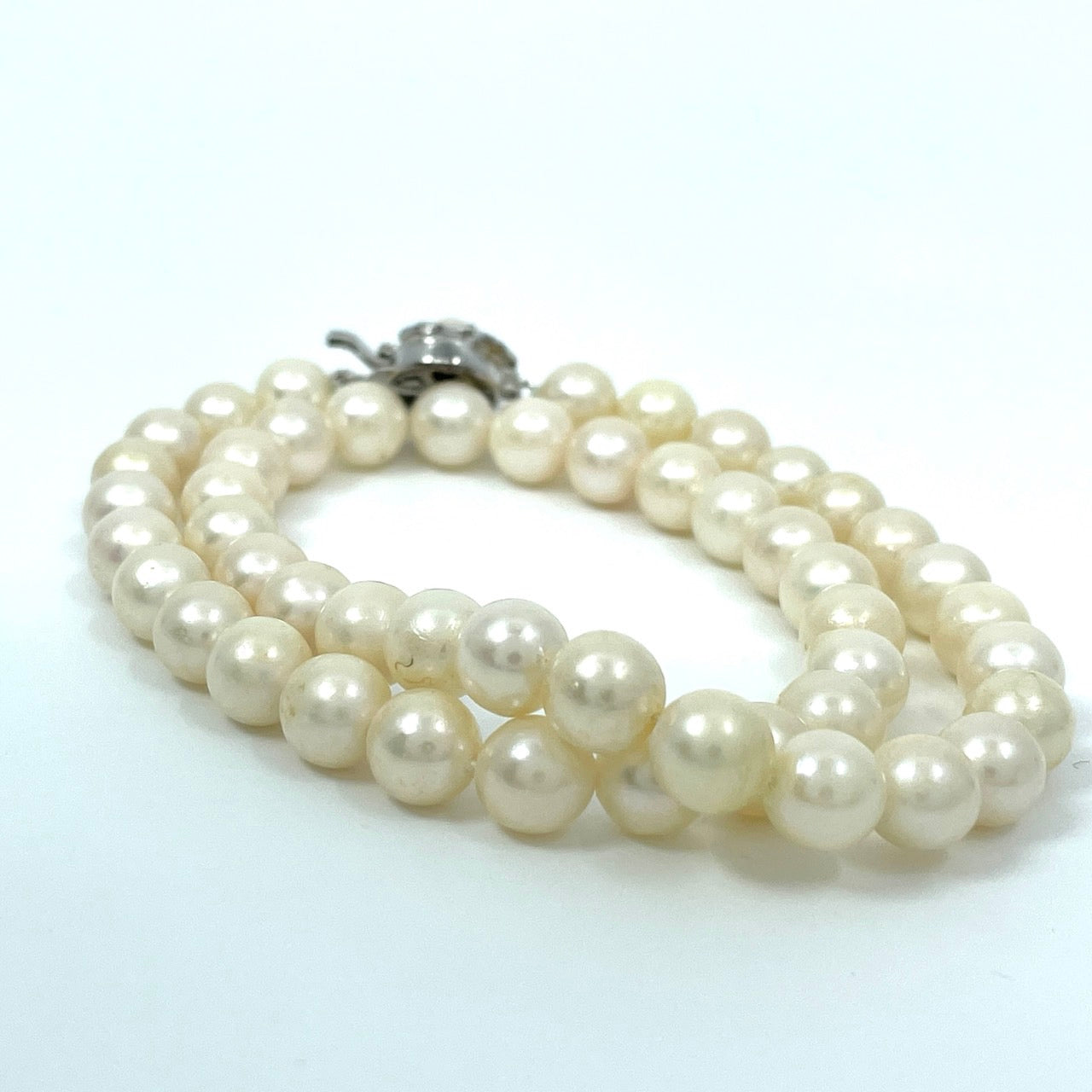本真珠 アコヤ真珠 養殖真珠 ネックレス シルバー留め具刻印 7.9mm-8.3mm 全長約45cm ホワイト 白 パール 冠婚葬祭 フォーマル i5