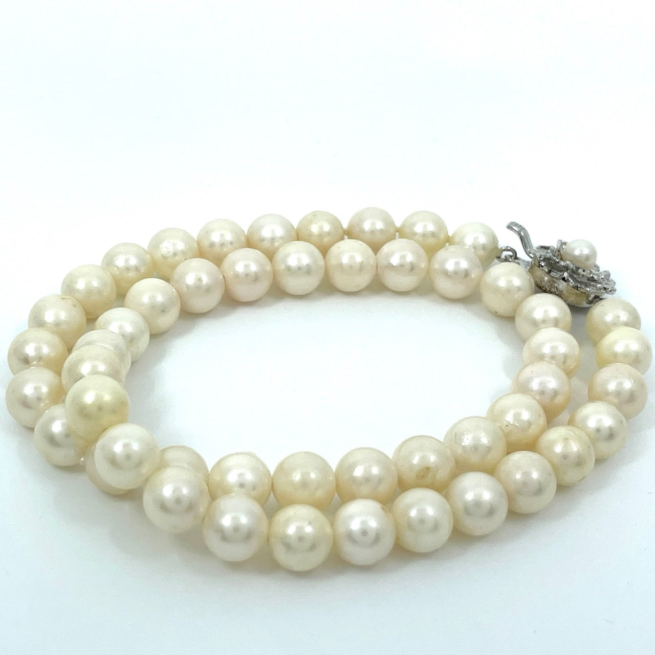 本真珠 アコヤ真珠 養殖真珠 ネックレス シルバー留め具刻印 7.9mm-8.3mm 全長約45cm ホワイト 白 パール 冠婚葬祭 フォーマル i5