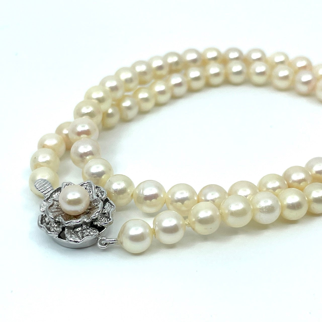 本真珠 あこや真珠 ネックレス 6.0-6.6mm 全長約43cm ホワイト ラウンド パール 冠婚葬祭 養殖真珠 首飾り i5