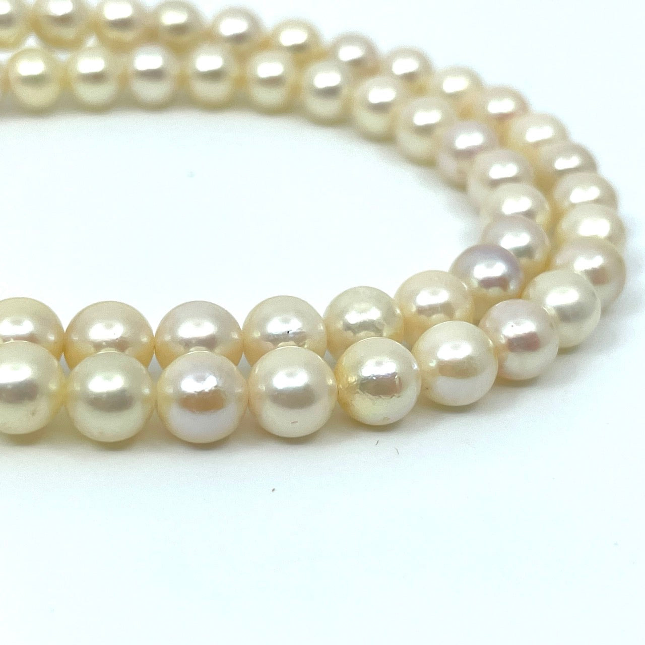 本真珠 あこや真珠 ネックレス 6.0-6.6mm 全長約43cm ホワイト ラウンド パール 冠婚葬祭 養殖真珠 首飾り i5