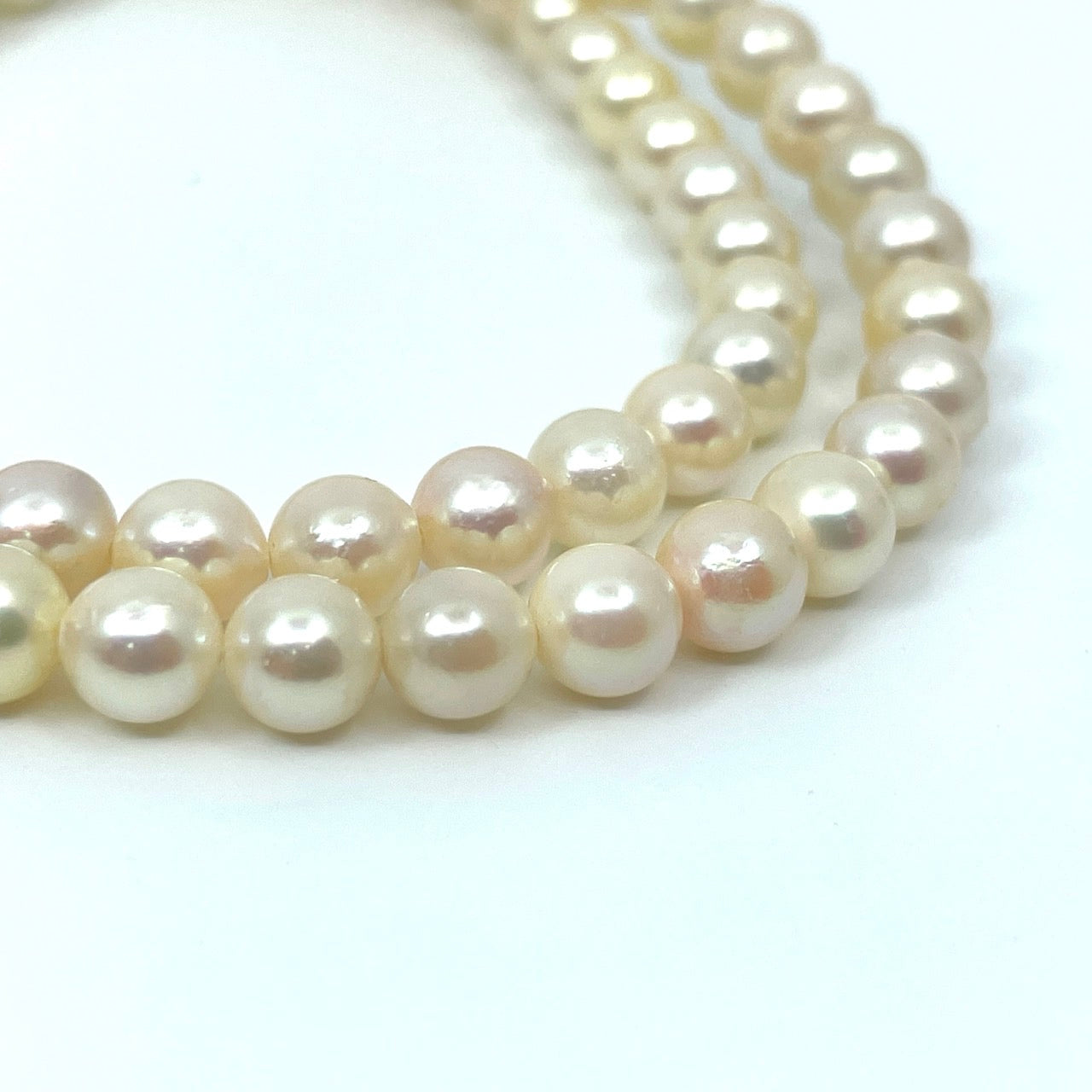 本真珠 あこや真珠 ネックレス 6.0-6.6mm 全長約43cm ホワイト ラウンド パール 冠婚葬祭 養殖真珠 首飾り i5