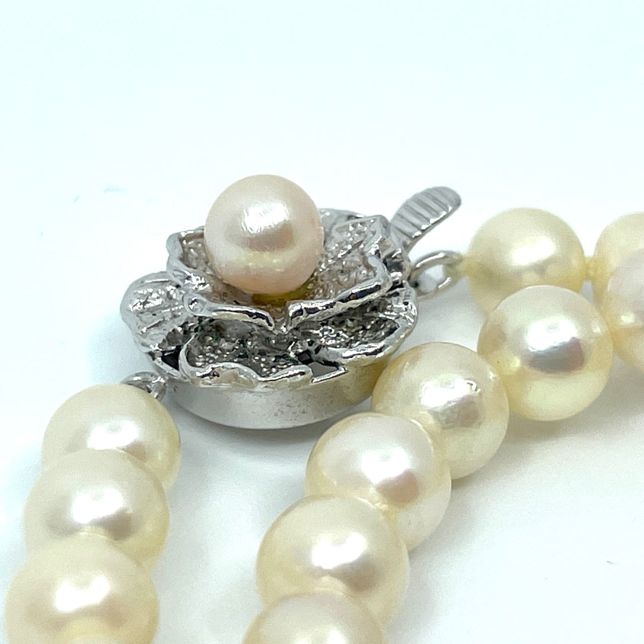 本真珠 あこや真珠 ネックレス 6.0-6.6mm 全長約43cm ホワイト ラウンド パール 冠婚葬祭 養殖真珠 首飾り i5