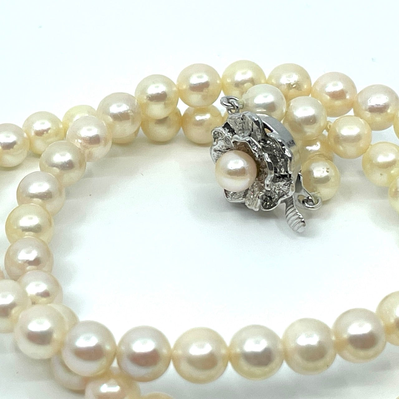 本真珠 あこや真珠 ネックレス 6.0-6.6mm 全長約43cm ホワイト ラウンド パール 冠婚葬祭 養殖真珠 首飾り i5