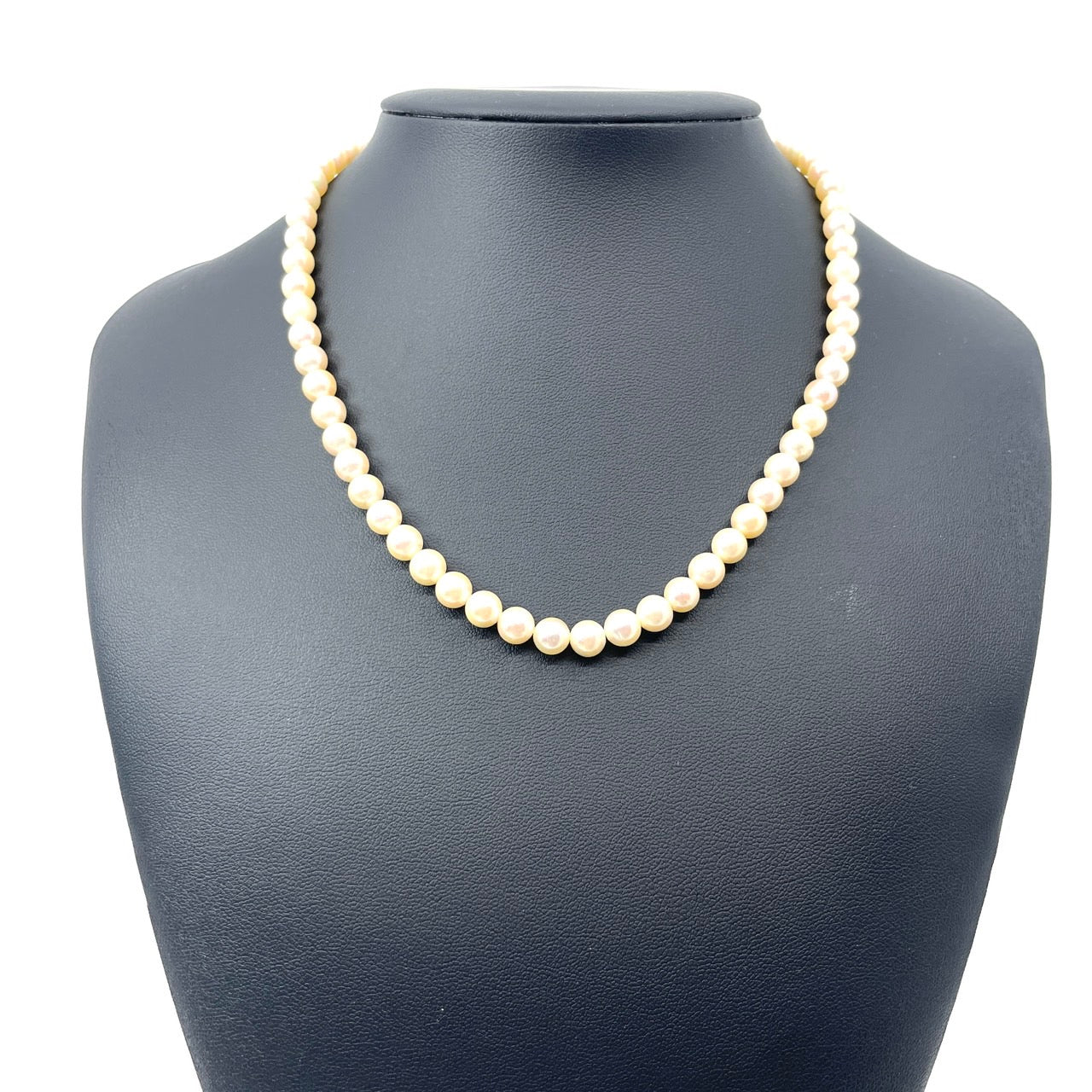 本真珠 あこや真珠 ネックレス 6.0-6.6mm 全長約43cm ホワイト ラウンド パール 冠婚葬祭 養殖真珠 首飾り i5