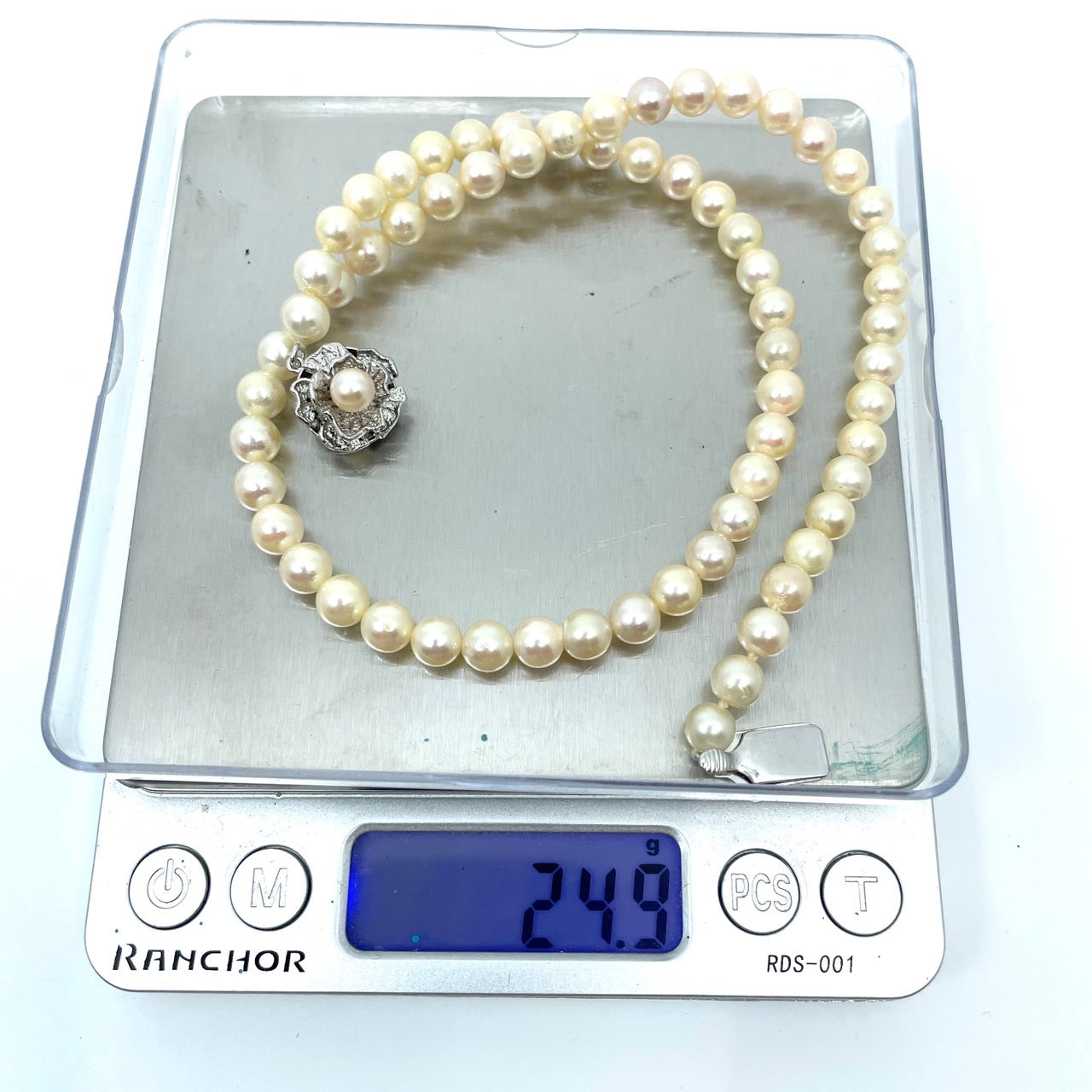 本真珠 あこや真珠 ネックレス 6.0-6.6mm 全長約43cm ホワイト ラウンド パール 冠婚葬祭 養殖真珠 首飾り i5