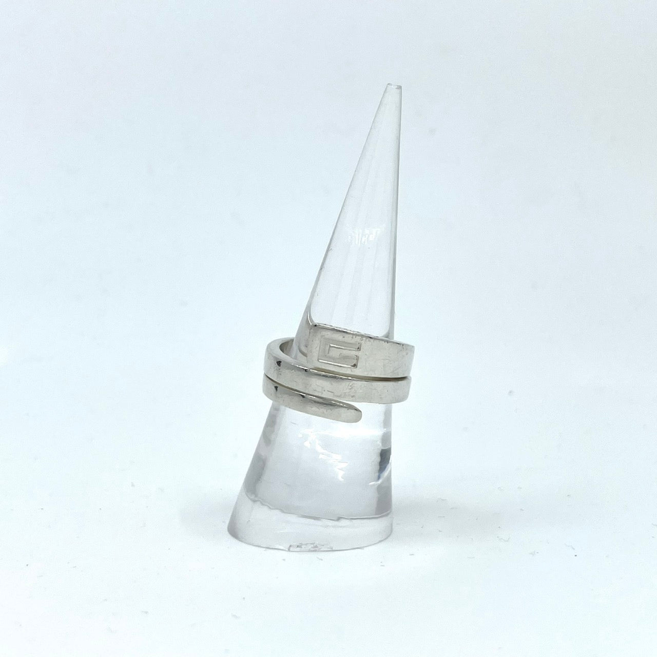 美品 GUCCI グッチ スパイラル スネーク Gロゴ リング 指輪 シルバー SV925 15号 メンズ レディース ヴィンテージ ジュエリー アクセサリー I1