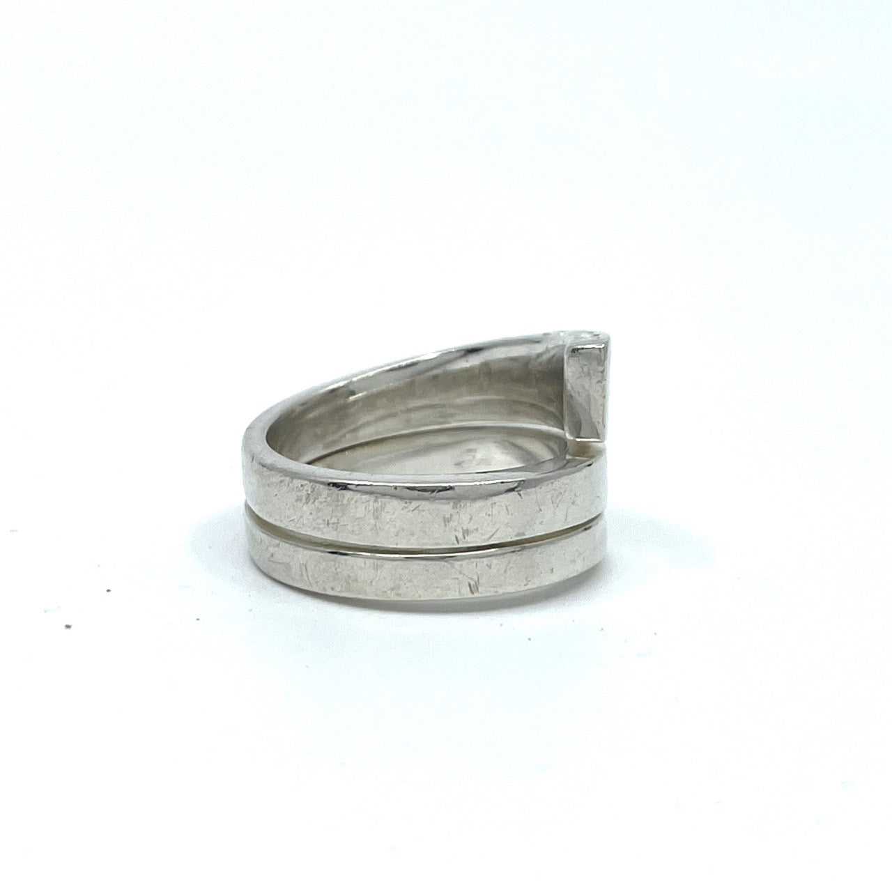 美品 GUCCI グッチ スパイラル スネーク Gロゴ リング 指輪 シルバー SV925 15号 メンズ レディース ヴィンテージ ジュエリー アクセサリー I1