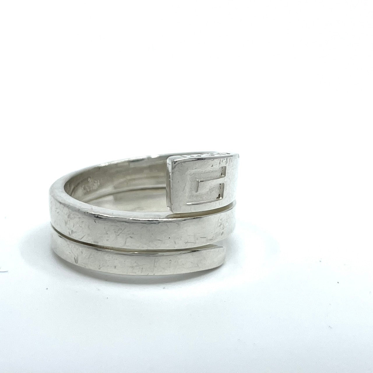 美品 GUCCI グッチ スパイラル スネーク Gロゴ リング 指輪 シルバー SV925 15号 メンズ レディース ヴィンテージ ジュエリー アクセサリー I1