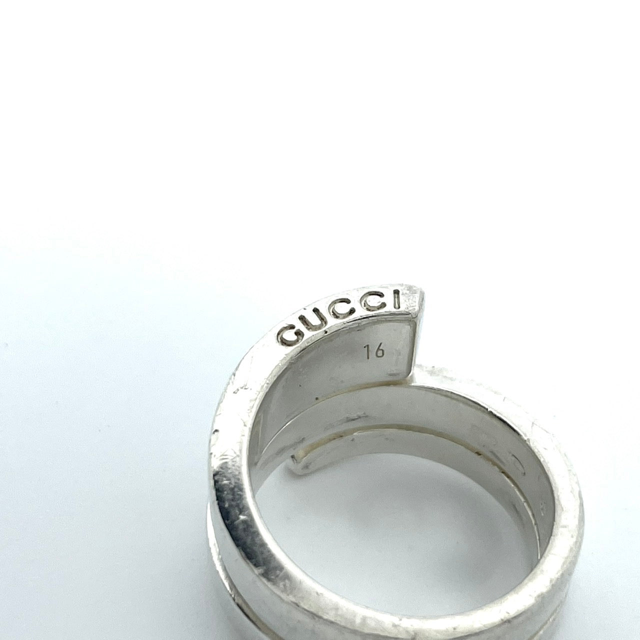 美品 GUCCI グッチ スパイラル スネーク Gロゴ リング 指輪 シルバー SV925 15号 メンズ レディース ヴィンテージ ジュエリー アクセサリー I1