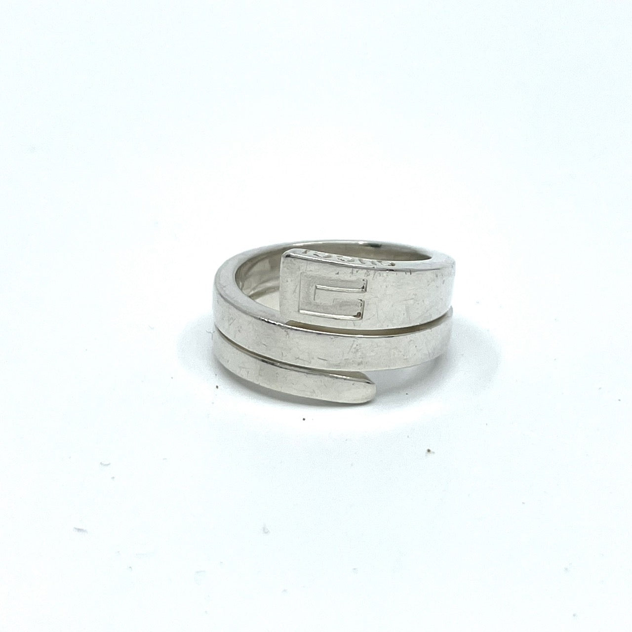 美品 GUCCI グッチ スパイラル スネーク Gロゴ リング 指輪 シルバー SV925 15号 メンズ レディース ヴィンテージ ジュエリー アクセサリー I1