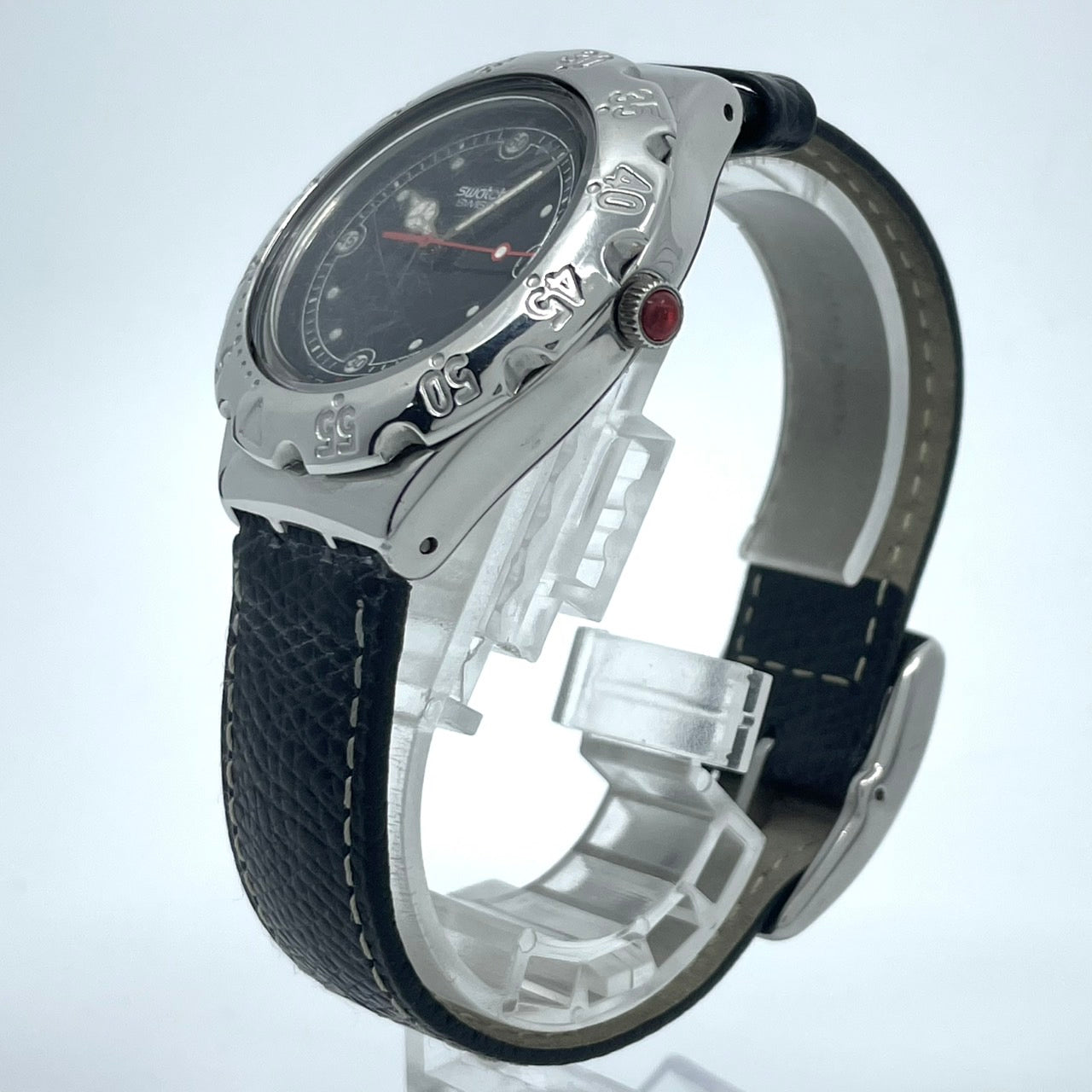 Authentic Swatch Irony YDS401 Vintage 1994 Date Black Dial Men's Watch Swiss