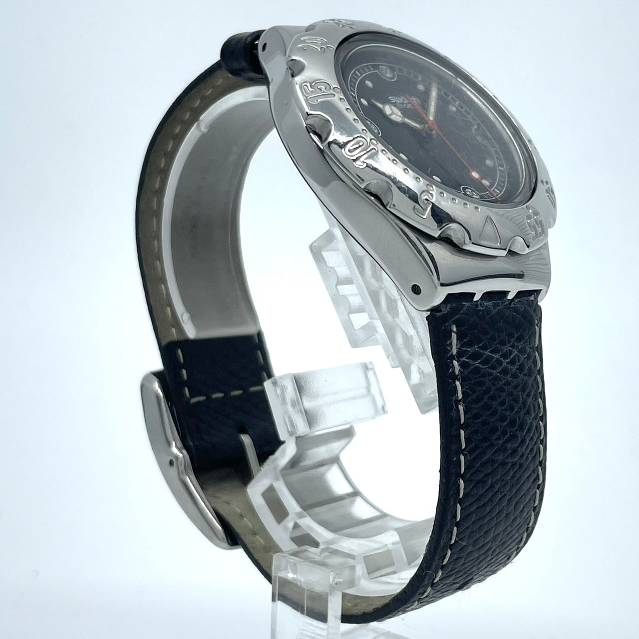 Authentic Swatch Irony YDS401 Vintage 1994 Date Black Dial Men's Watch Swiss