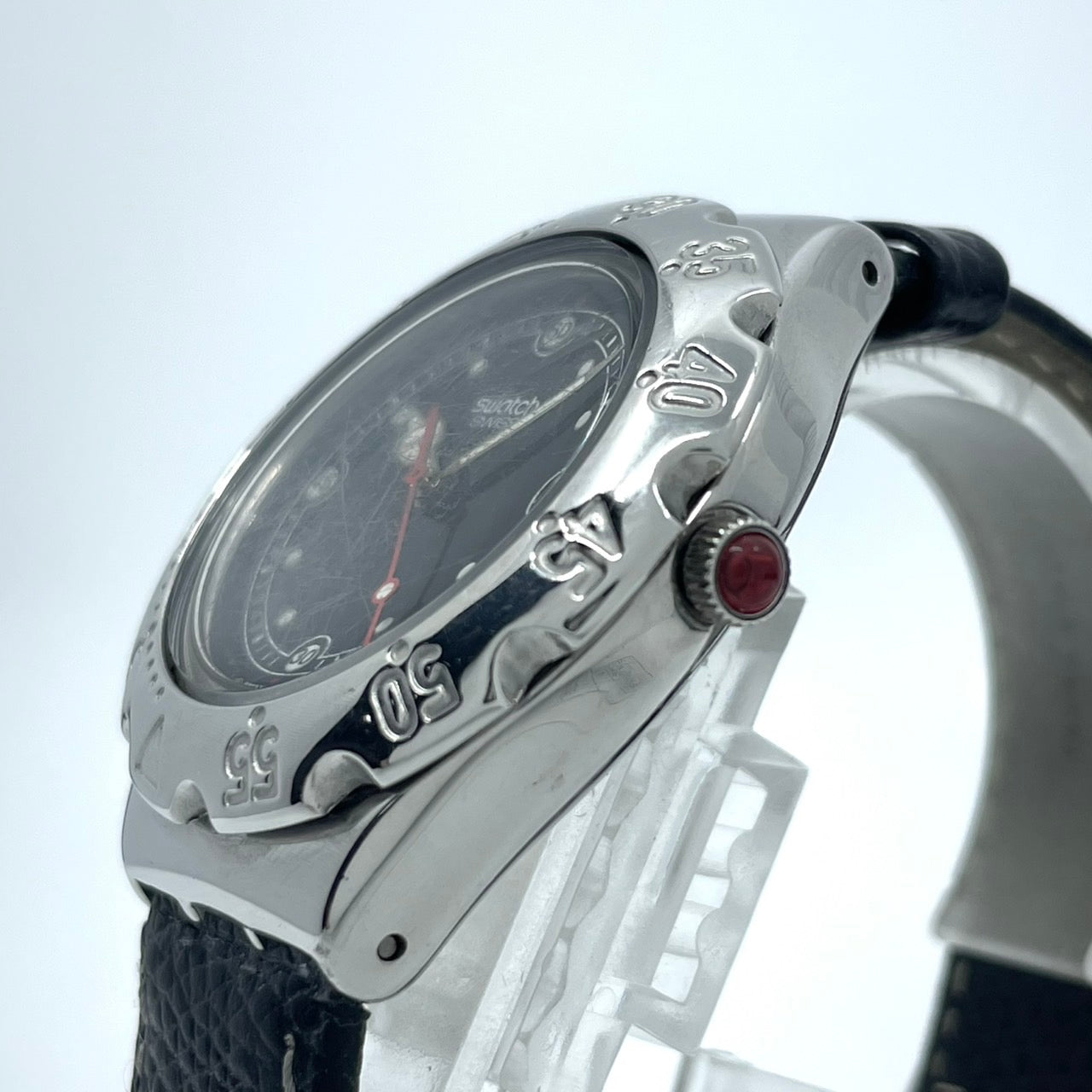 Authentic Swatch Irony YDS401 Vintage 1994 Date Black Dial Men's Watch Swiss