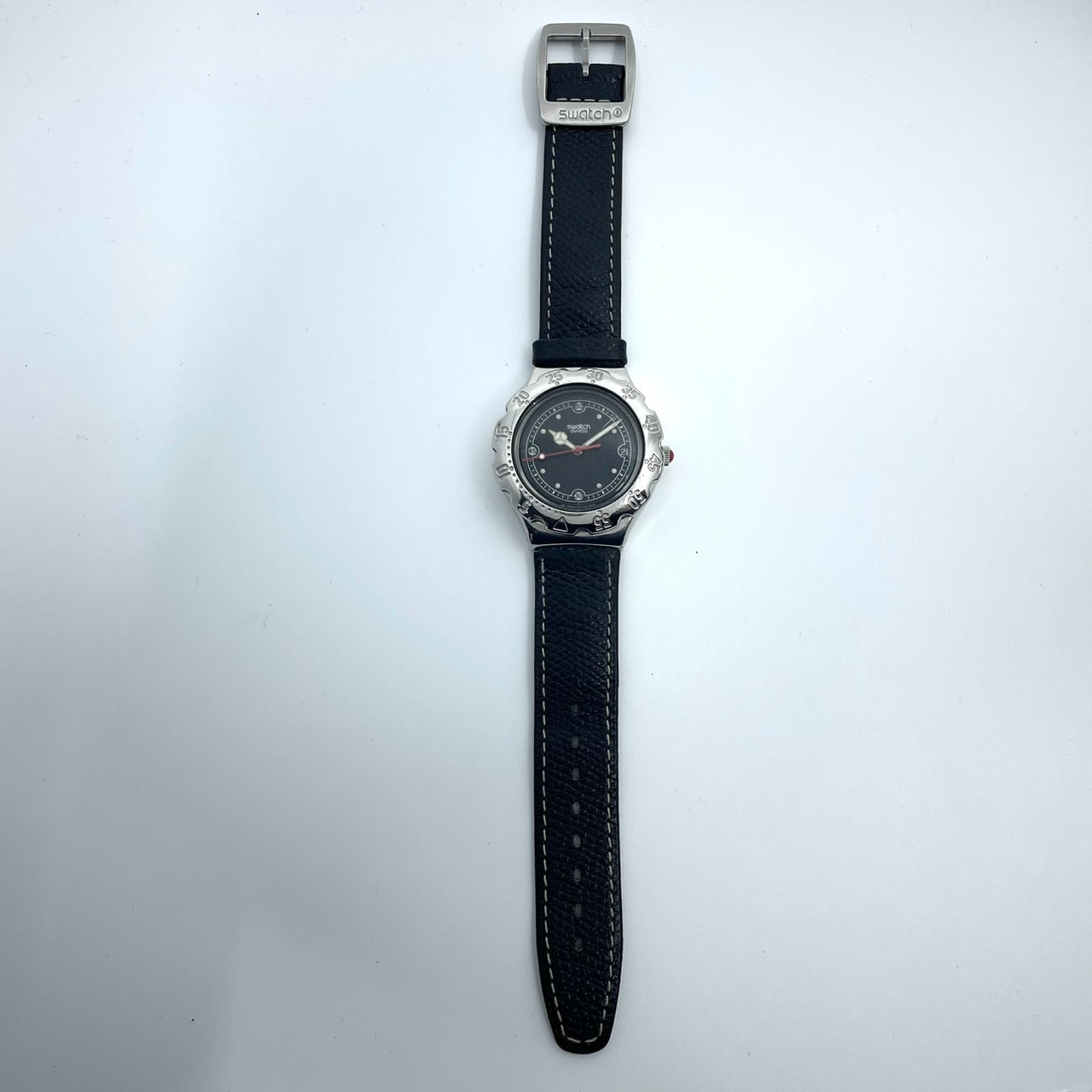 Authentic Swatch Irony YDS401 Vintage 1994 Date Black Dial Men's Watch Swiss
