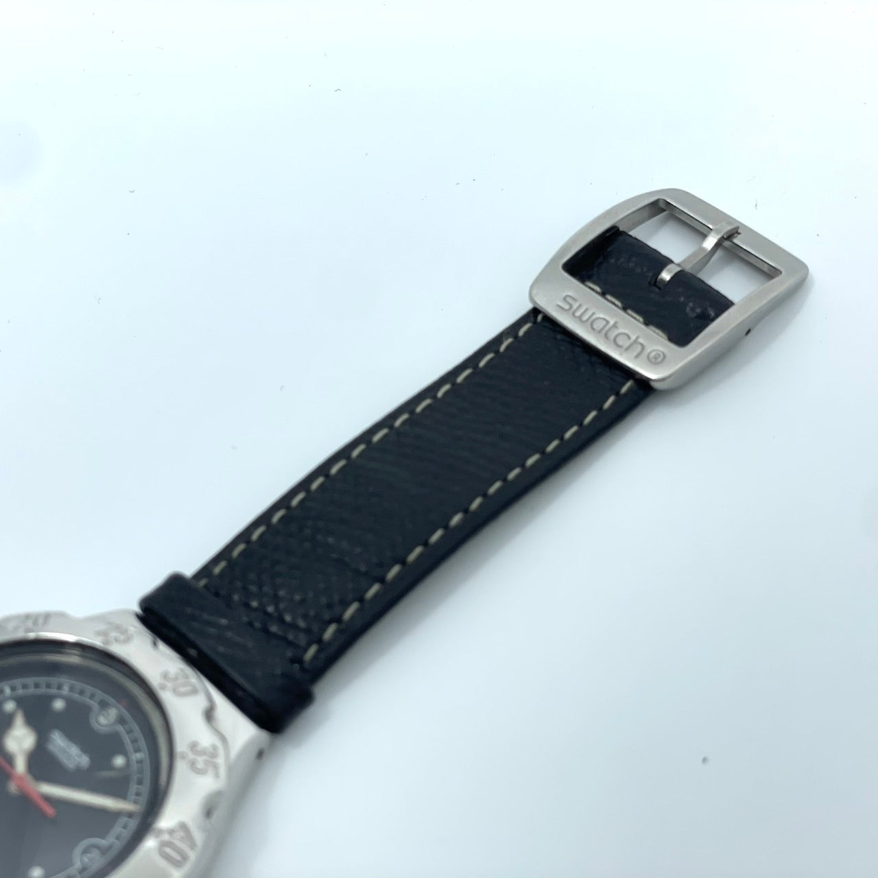 Authentic Swatch Irony YDS401 Vintage 1994 Date Black Dial Men's Watch Swiss