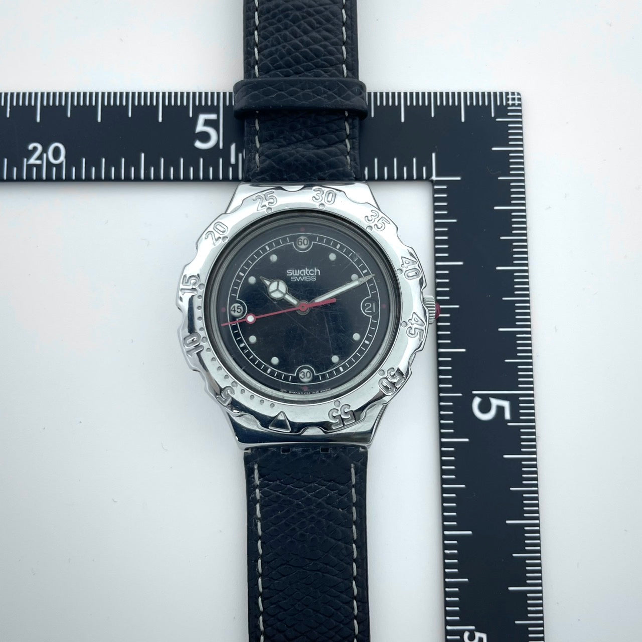 Authentic Swatch Irony YDS401 Vintage 1994 Date Black Dial Men's Watch Swiss